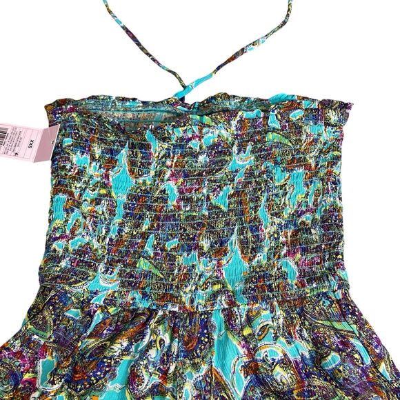 Wild Fable Women's Sleeveless Woven Smocked Romper - Blue Paisley XX Small NWT - Picture 14 of 16
